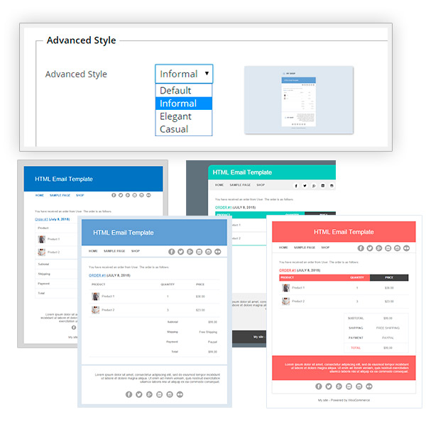 Template layout