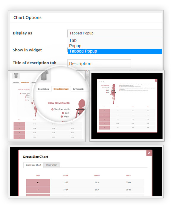 Woocommerce Size Chart