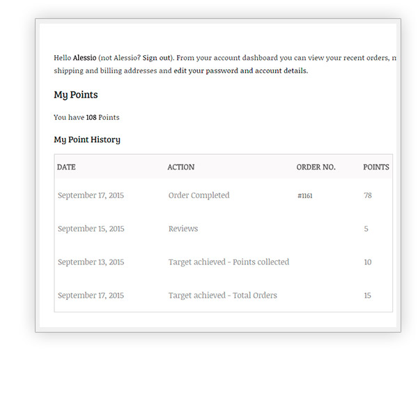 My account page