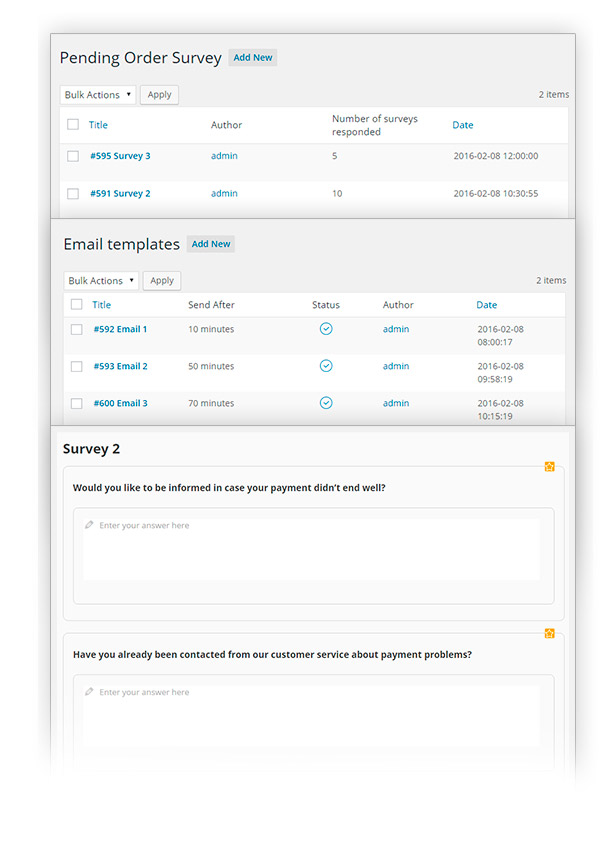 Multiple surveys