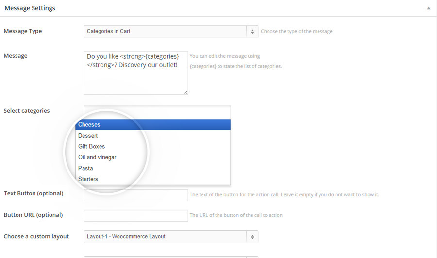 Cart-messages-select-categories