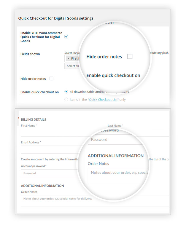 Hide order notes - download yith woocommerce quick checkout for digital goods premium 1.4.0 nulled free extension plugin with gpl license
