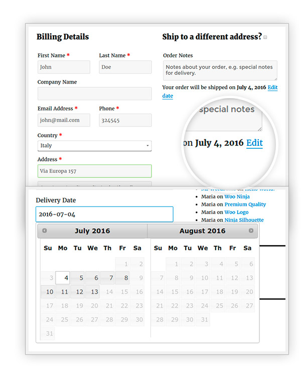 Delivery Calendar