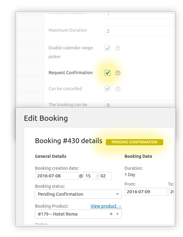 Request confirmation