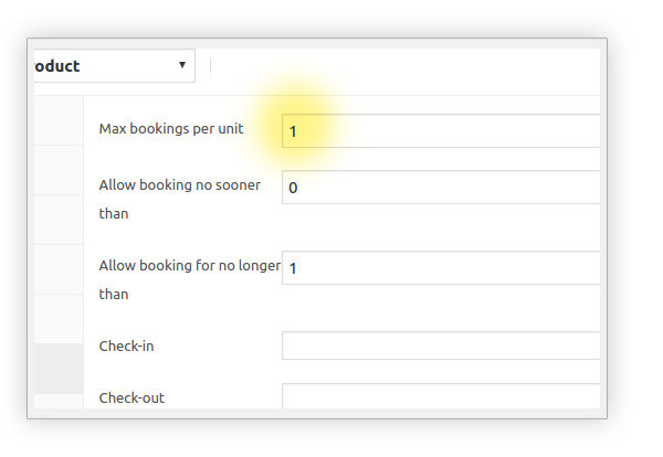 Max bookings per unit