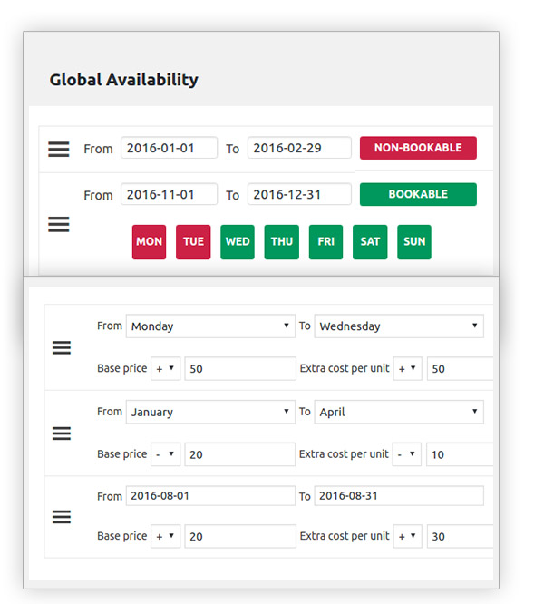 Manage global options