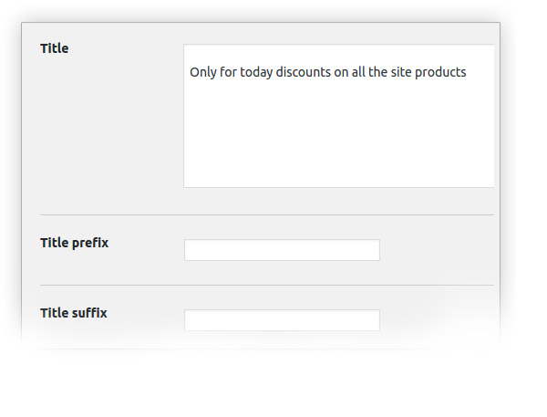 Set title, prefix and suffix for title bar