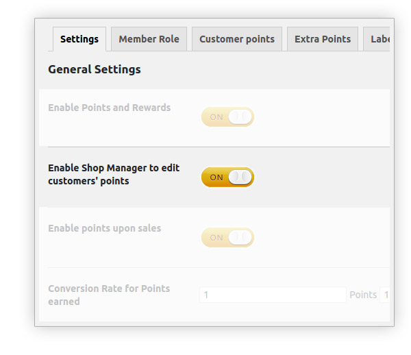 Enable shop manager to edit customers' points