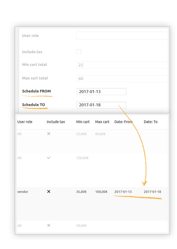 Schedule payment rule