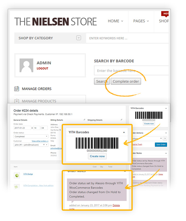 Complete order by scan