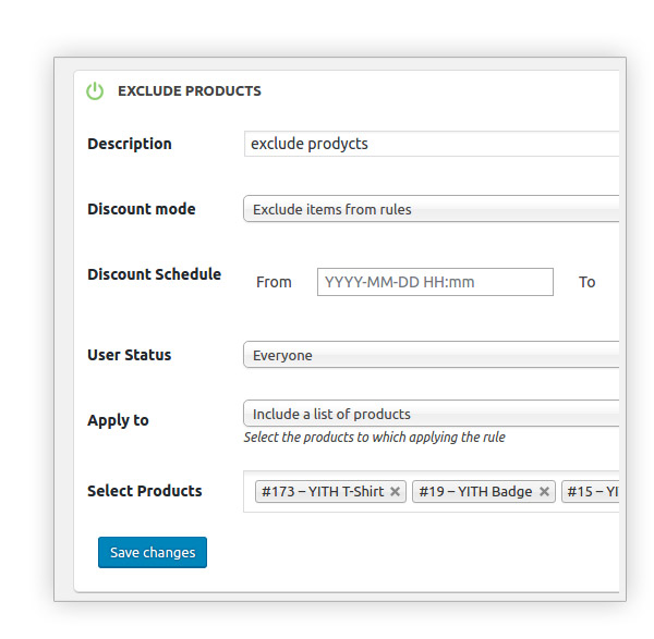 Exclude products from discount rules