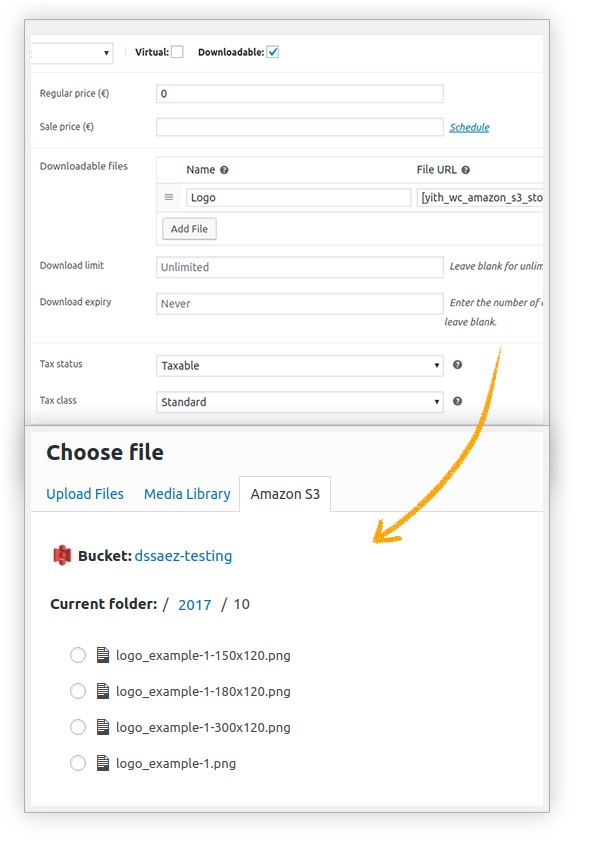 Choose file for WooCommerce Digital products