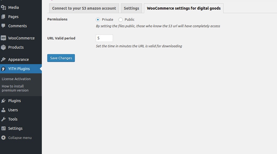 YITH Amazon S3 Storage