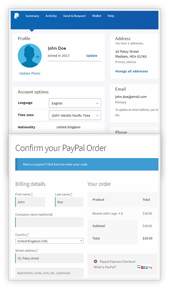 Get data from PayPal account