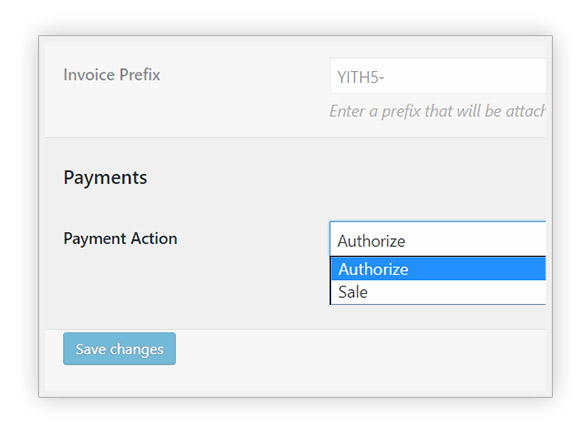 PayPal Authorize option