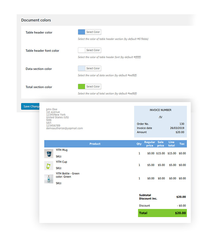 Document colors - download yith woocommerce pdf invoice and shipping list premium 2.0.24 nulled free extension plugin with gpl license