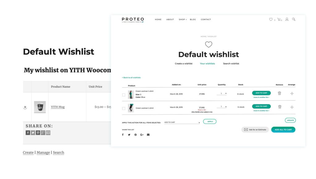YITH Wishlist - New layout