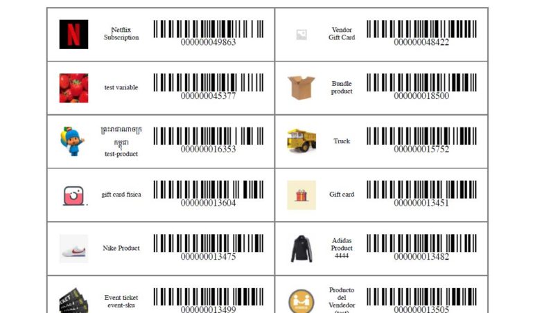 Printed barcodes