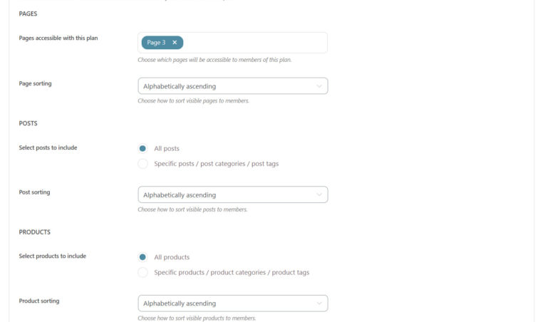 Membership plan settings (3/3)