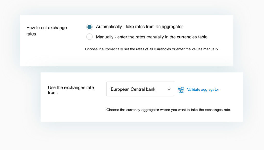 Manual automatic exchange rate