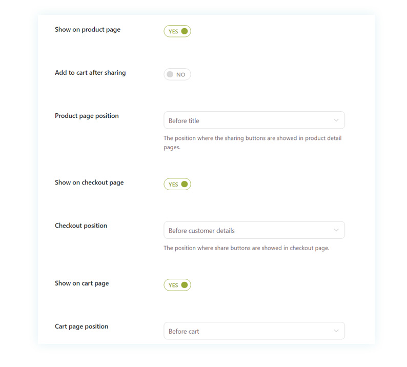 Share for Discounts - sharing box position