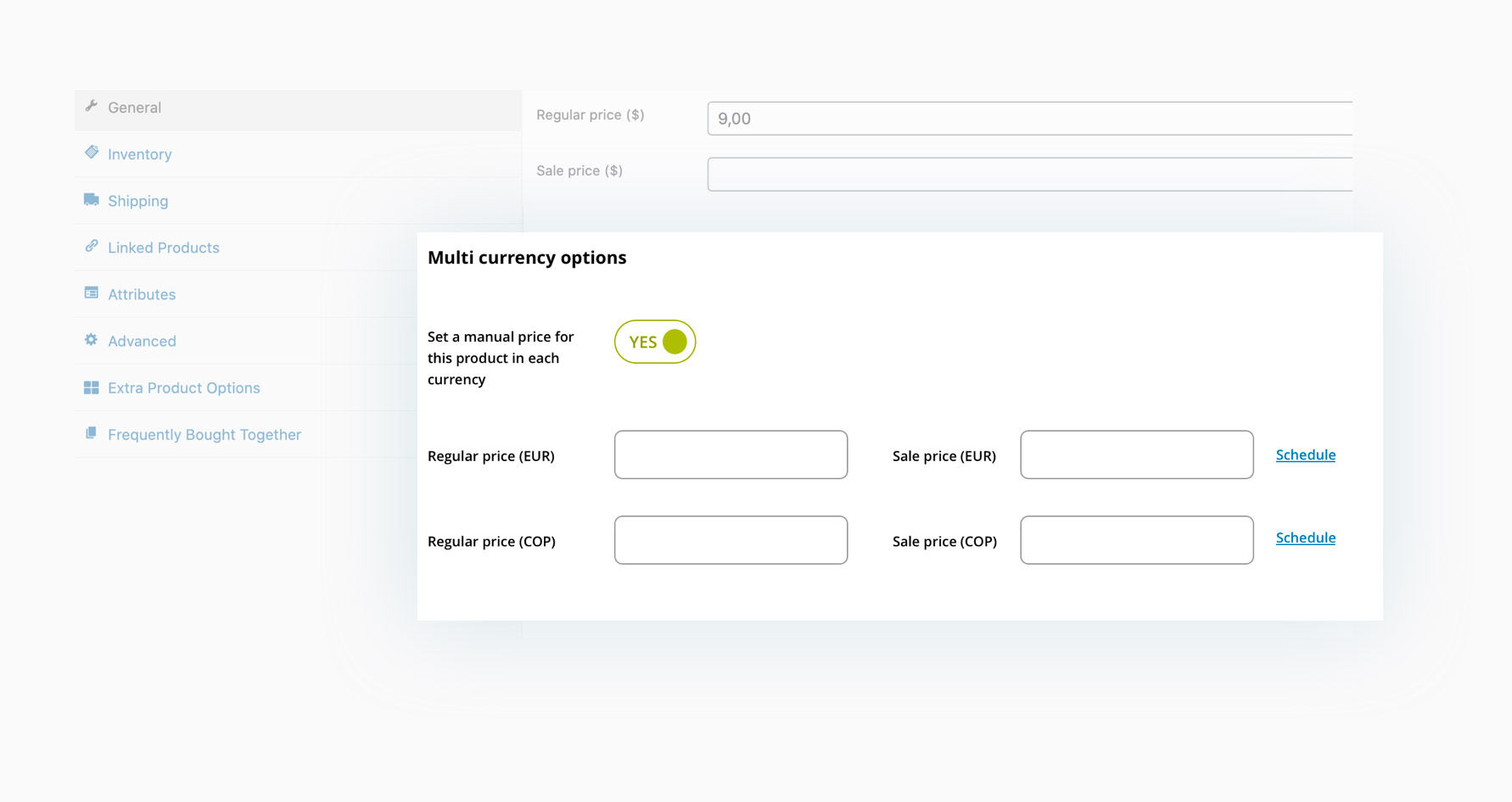 Set price manually