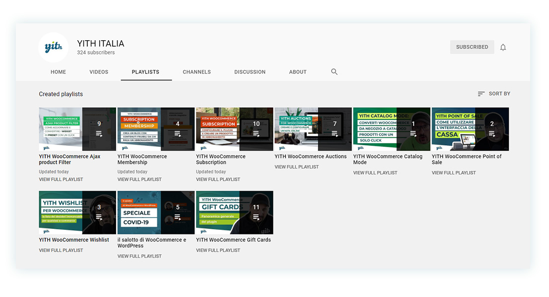 YITH Italia playlists
