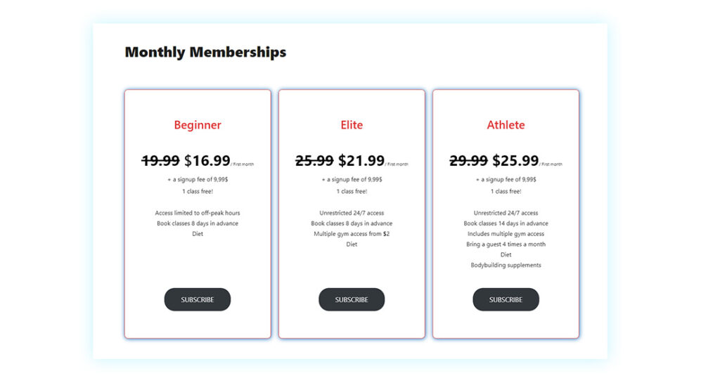 Discount subscription/membership signups