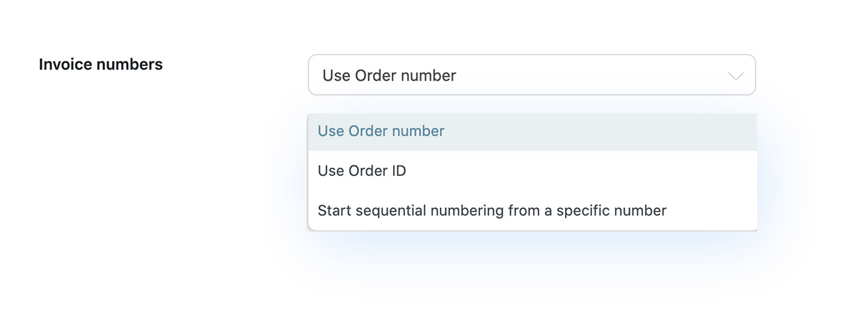 Invoice numbers