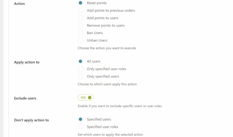 Bulk actions