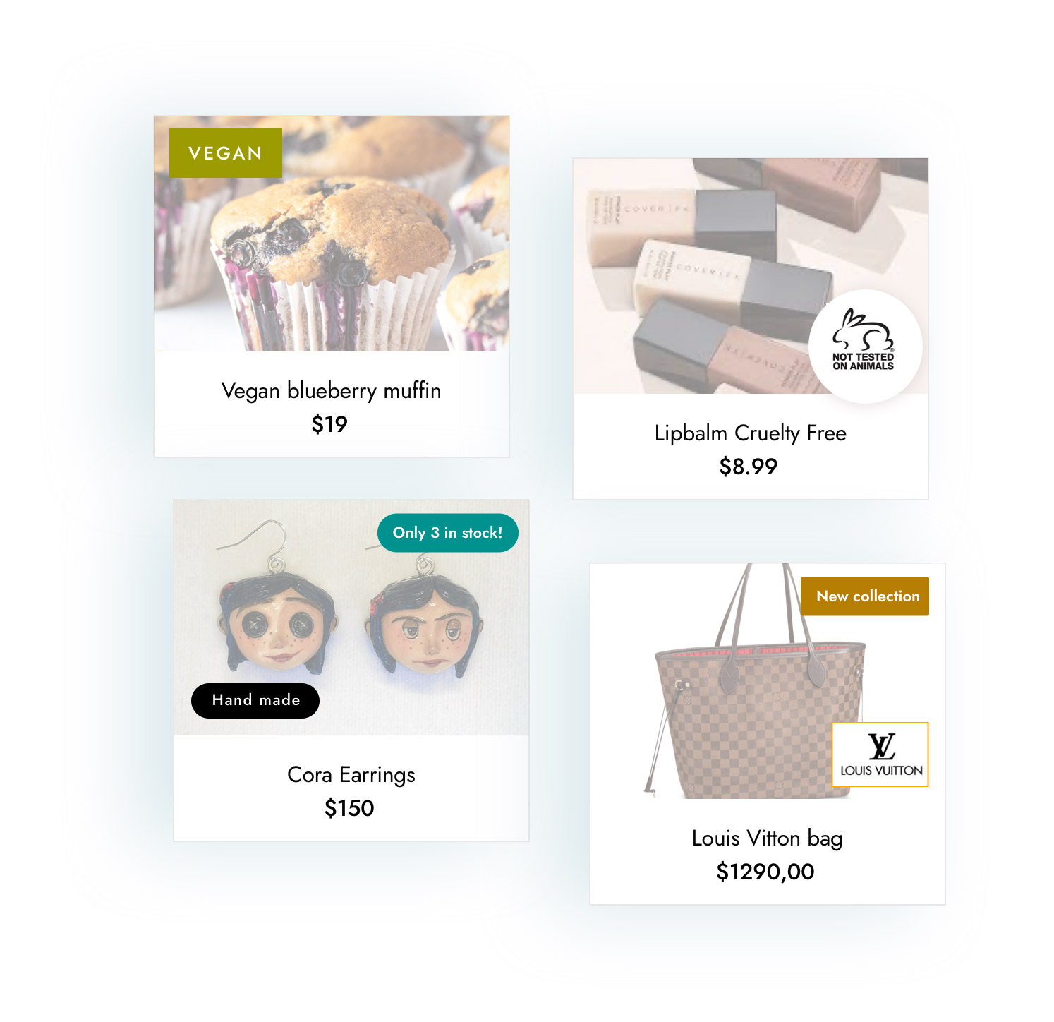 Badges for a food e-commerce store