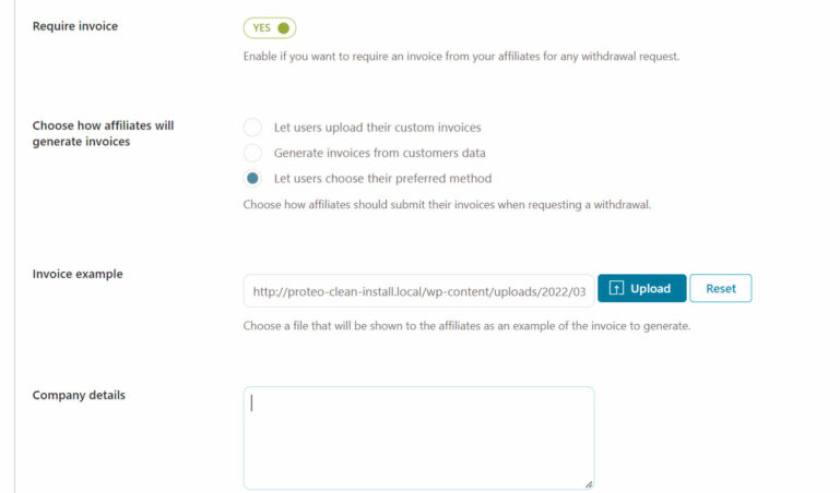 Payment options (1/2)