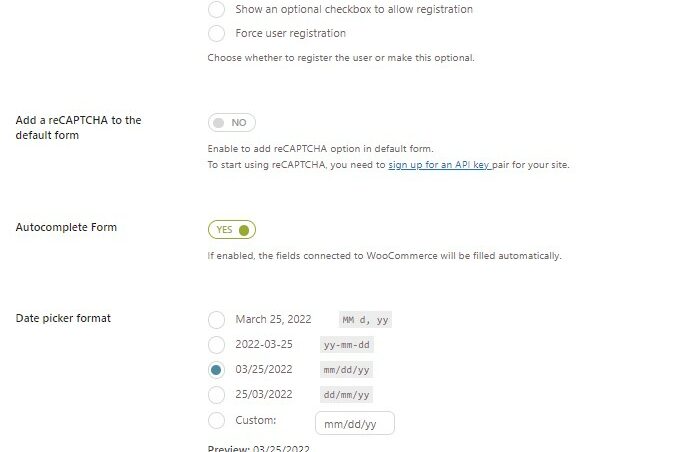 Form options 2/2