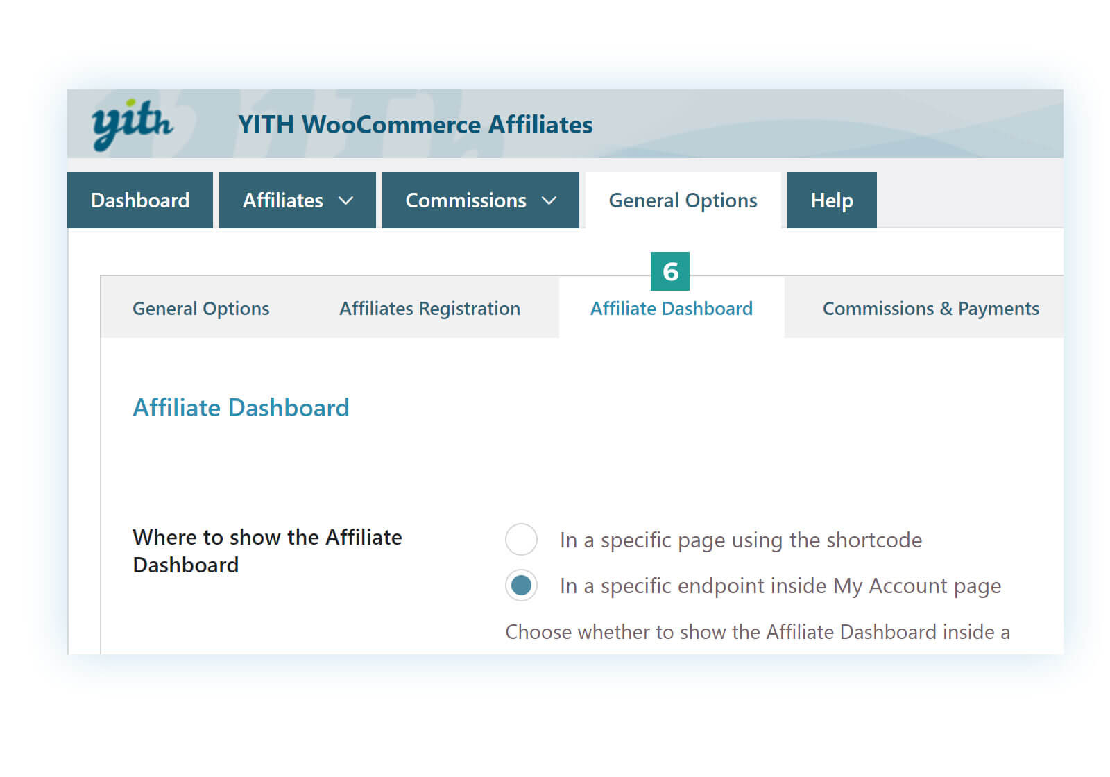 Affiliate Dashboard tab