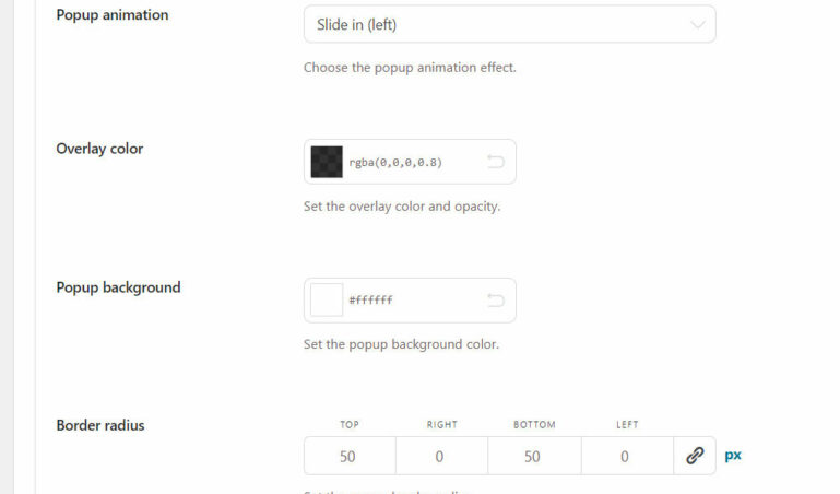 Customization - Popup design