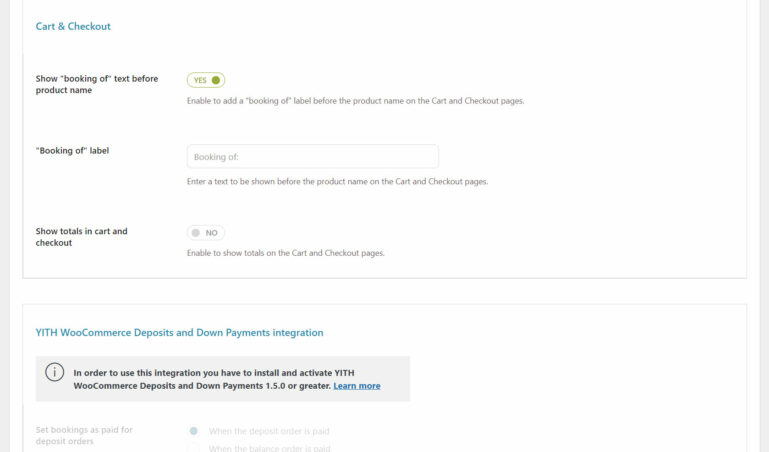 Settings - Cart & Checkout