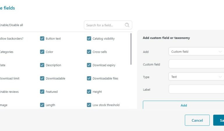 Enable fields