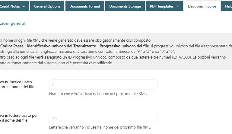 Impostazioni generali