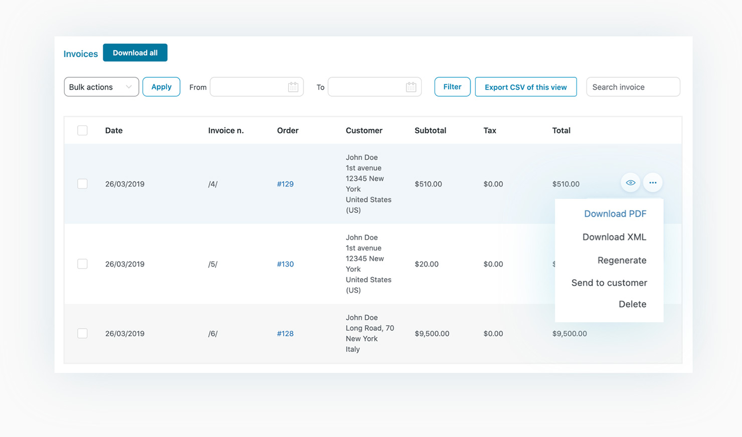 YITH PDF Invoices & Packing Slips