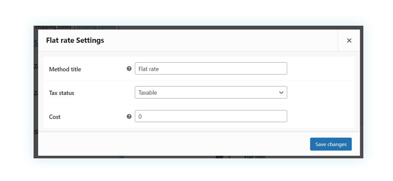 WooCommerce Flat rate settings