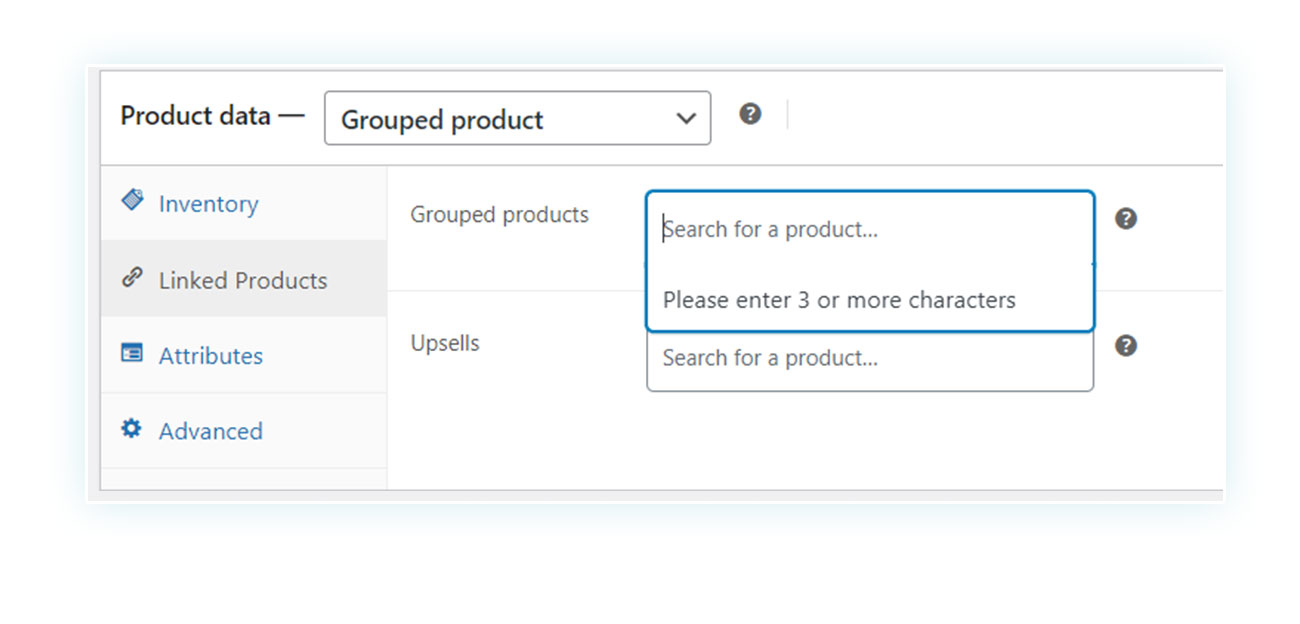 Linked products settings