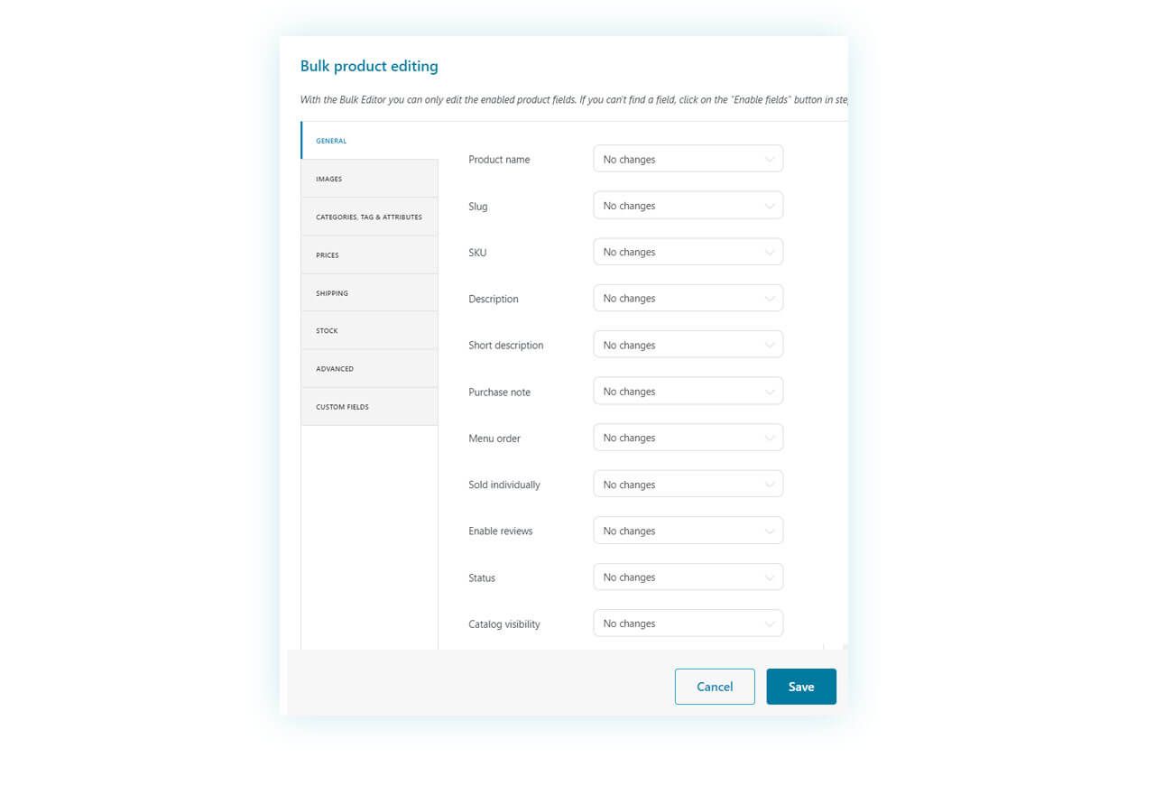 Bulk product editing - general