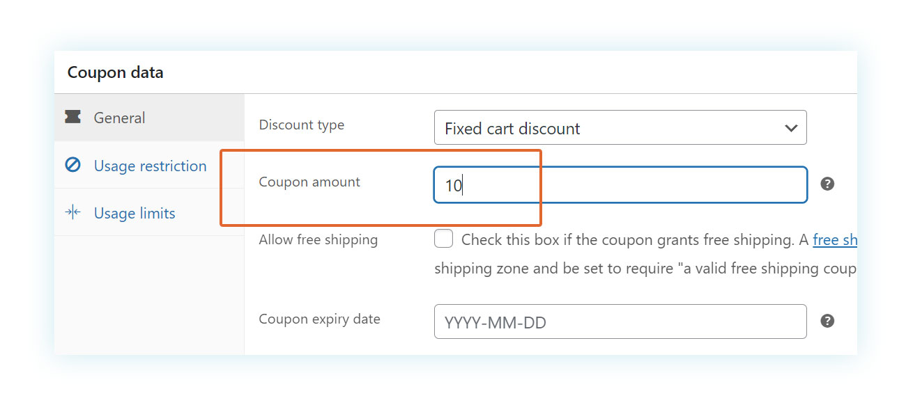 Coupon amount