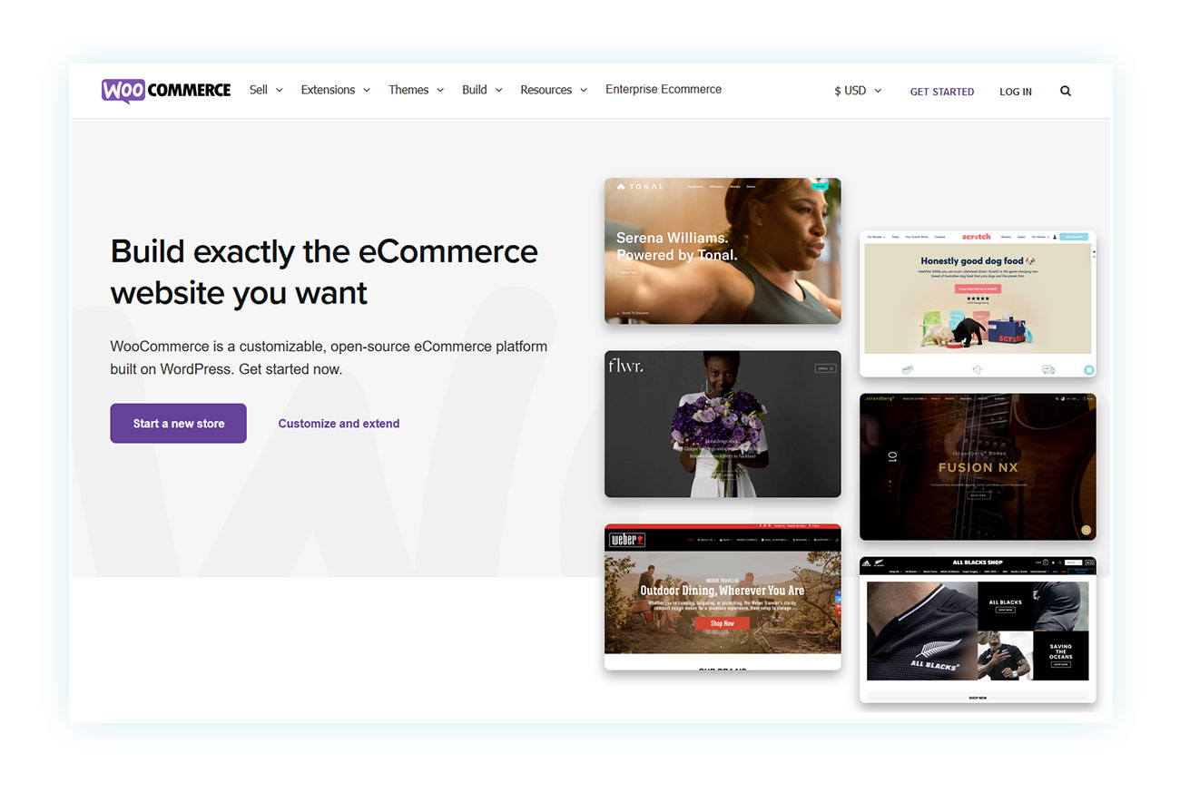 WooCommerce homepage: Start a new store