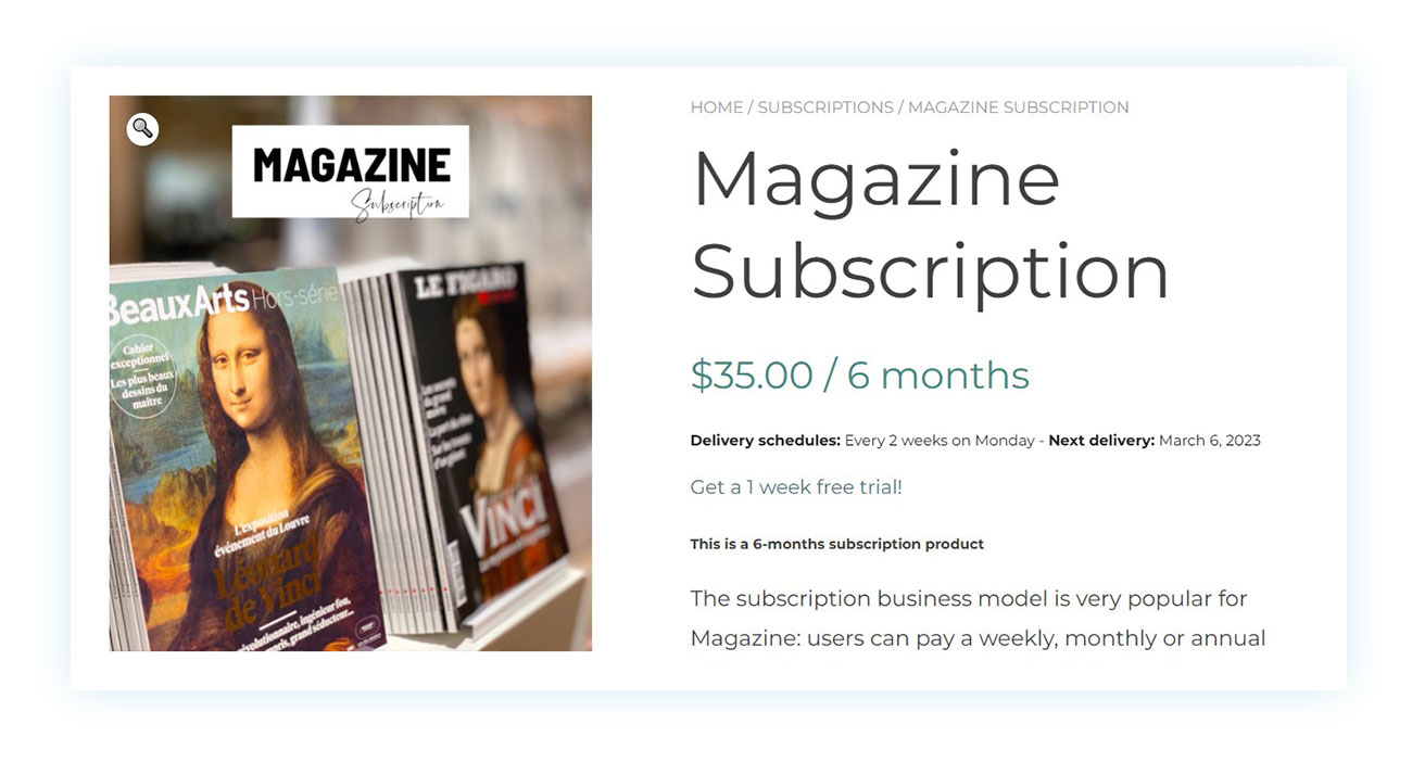 Magazine subscription