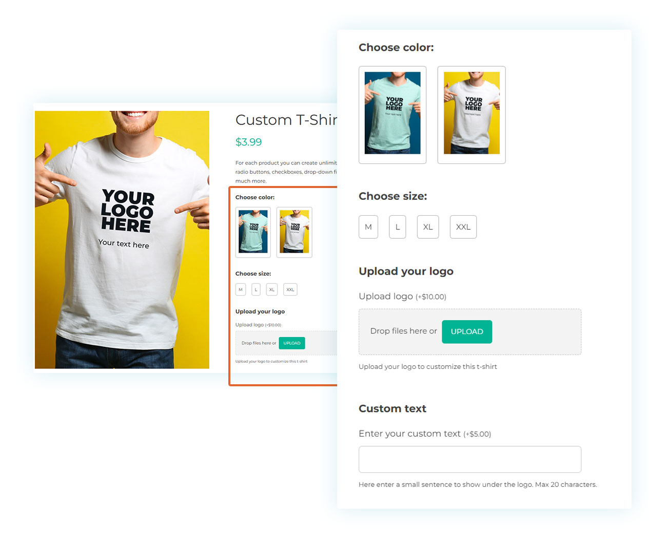 Logo t-shirt: upload your logo custom example