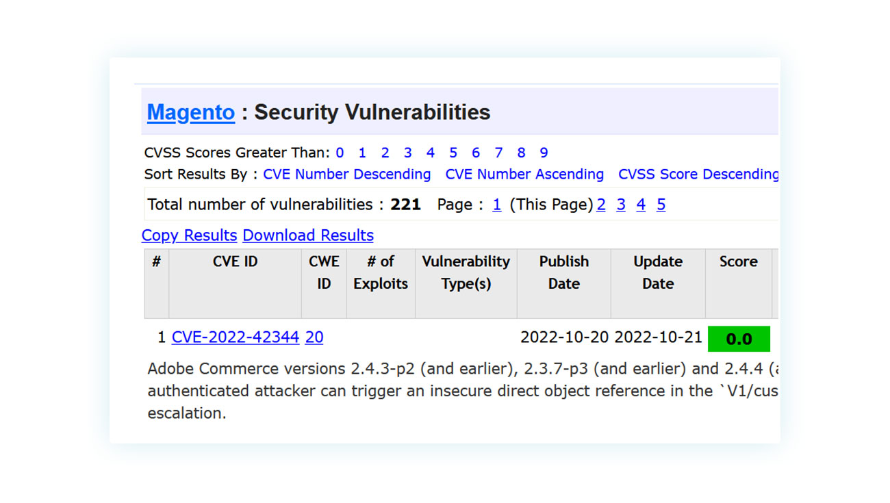 Magento security vulnerabilities 