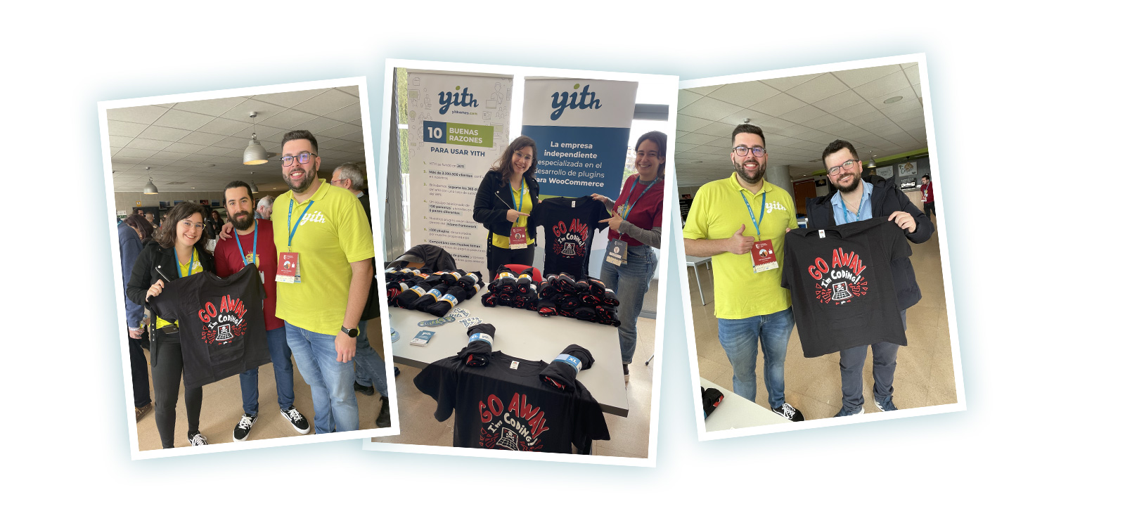 Customers and users with our t-shirts