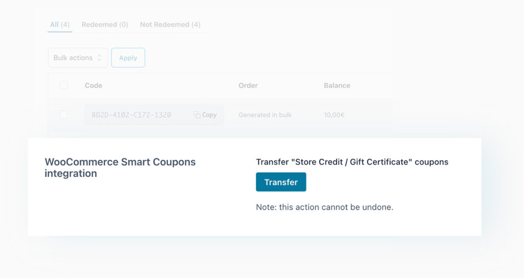 Convert smart coupons into gift cards