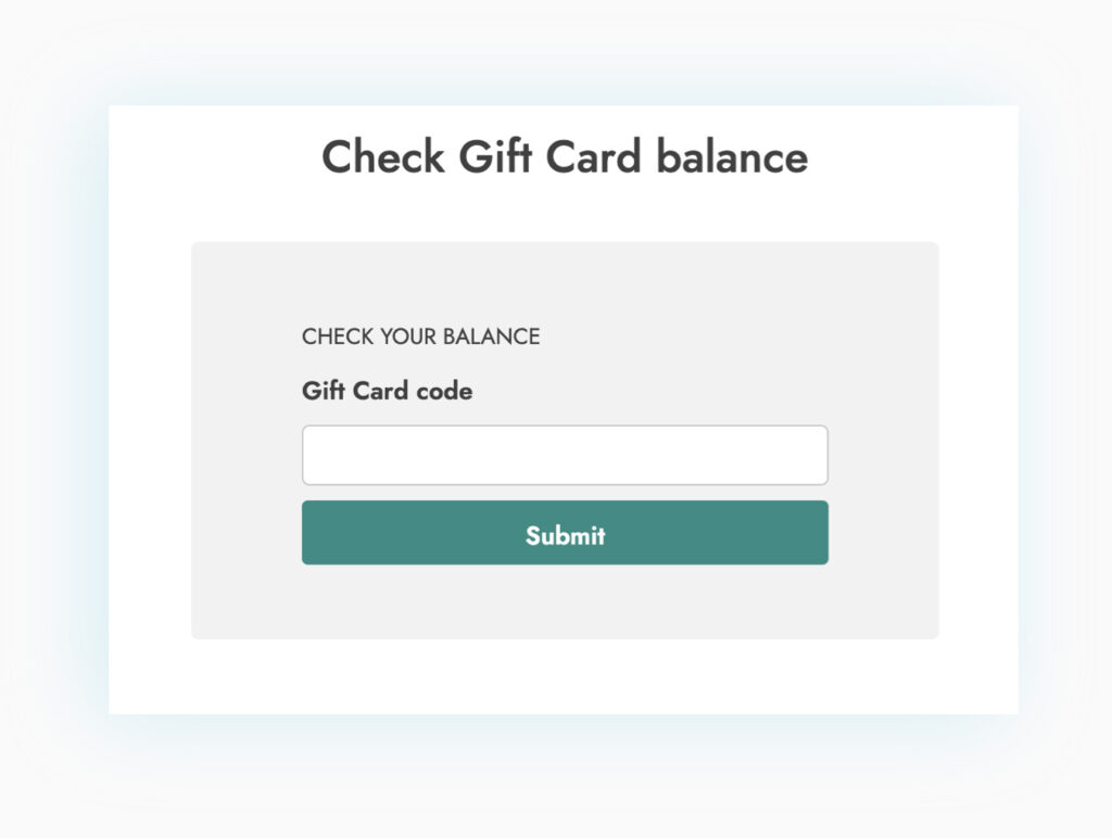 Check gift card balance